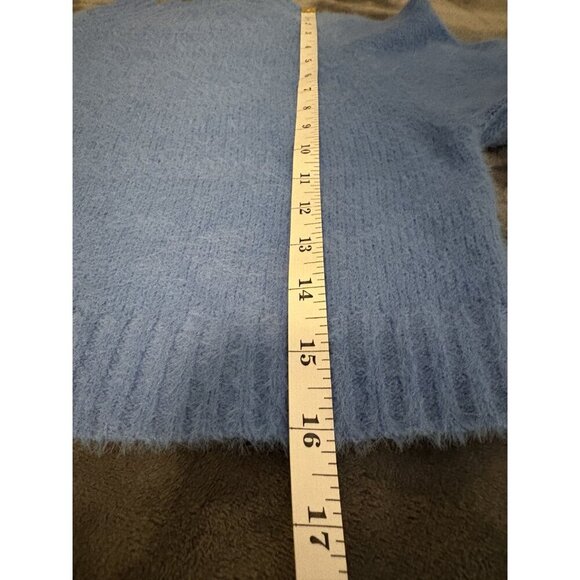Urban Outfitters Cleo Mock Neck Sweater S Blue Cropped Preppy Feminine Soft Girl - Picture 7 of 7